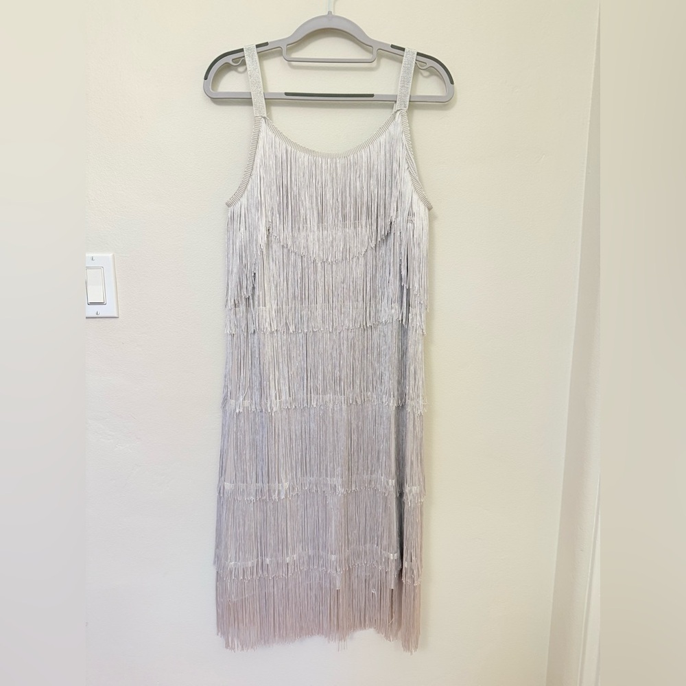 Emma & Michele Silver Fringe Dress